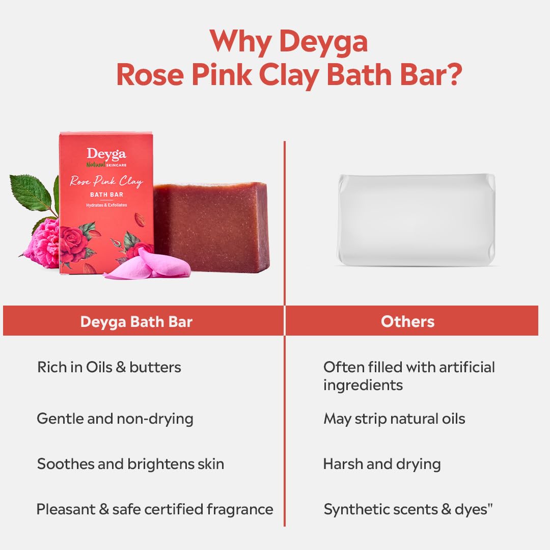 Deyga Rose Pink Clay Bath Bar 100G