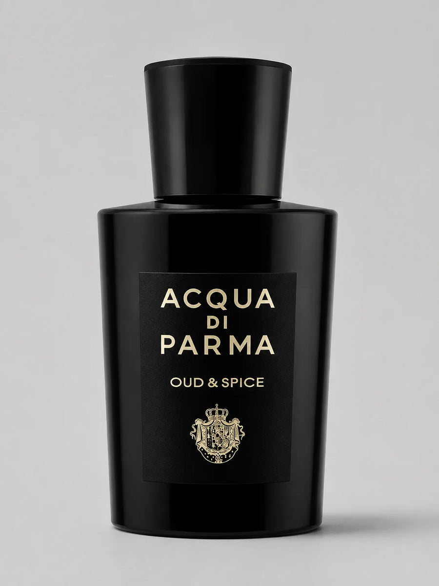 Acqua di Parma Oud & Spice EDP 20ml for Men – black bottle with gold label, front view