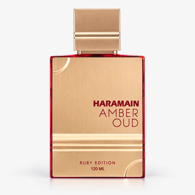 Al Haramain Amber Oud Ruby Edition Eau de Parfum – 120 ml bottle, front view on a white background