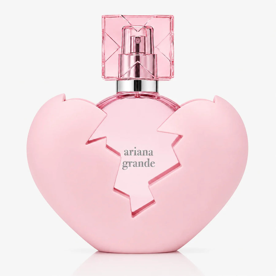 Ariana Grande Thank U, Next Eau de Parfum 100ml – heart-shaped bottle, front view on a white background