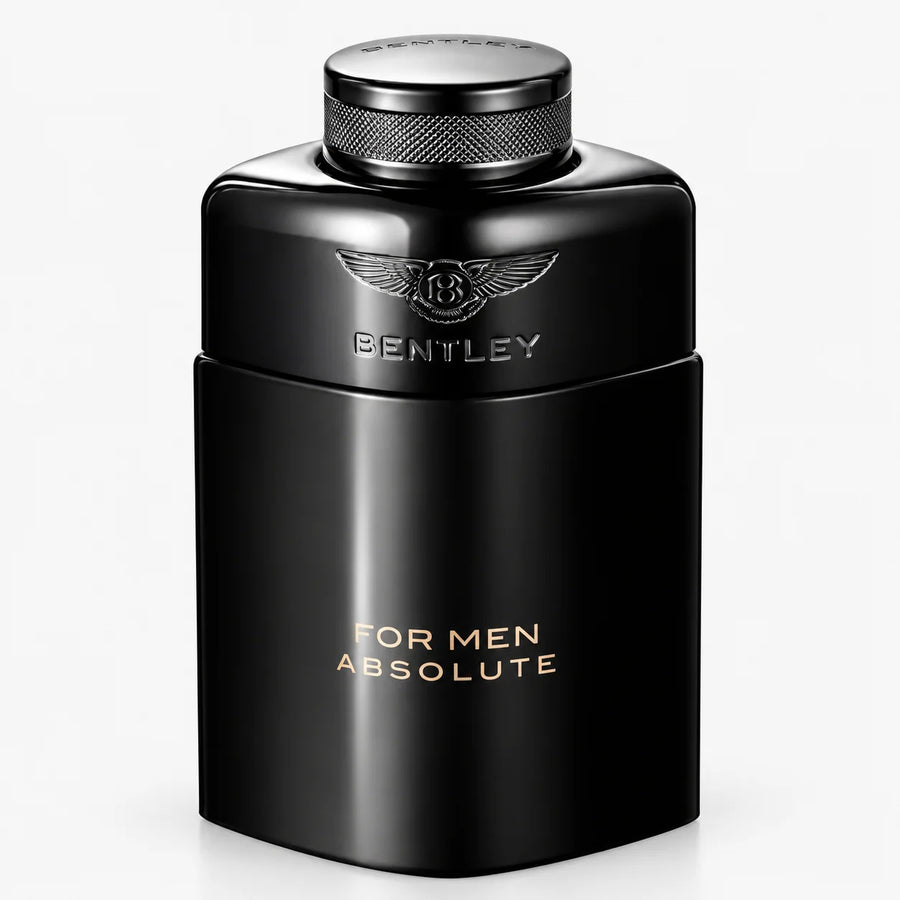 Bentley For Men Absolute Eau de Parfum 100ml – black bottle, front view on a light background
