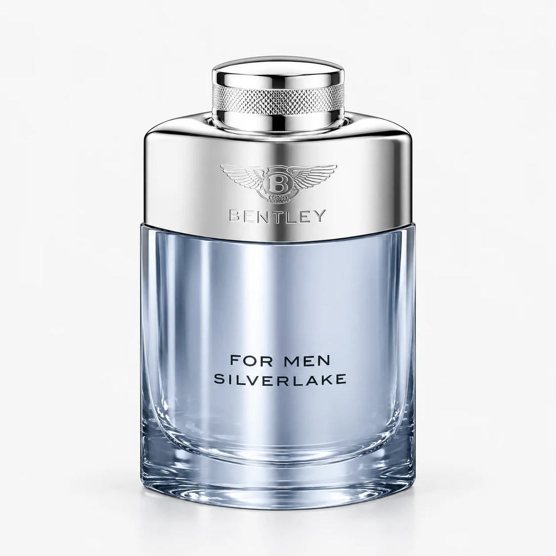 Bentley For Men Silverlake Eau de Parfum 100ml – silver-blue bottle, front view on a light background