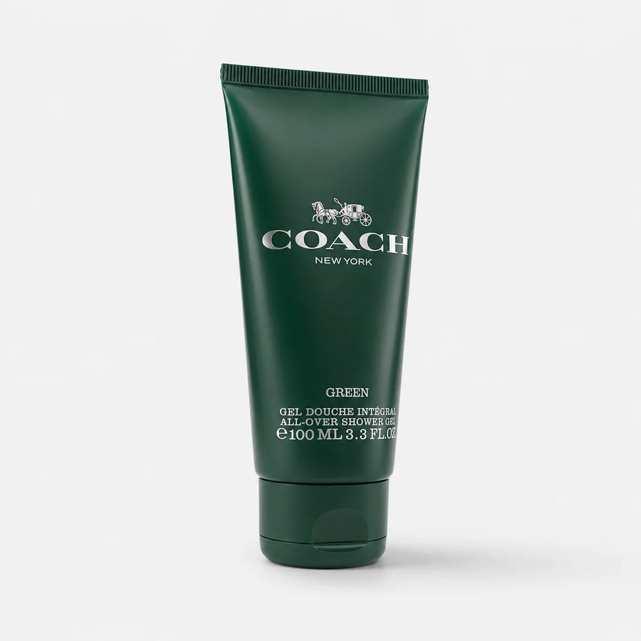 Coach Green Shower Gel 100ml – green 100 ml tube, front view