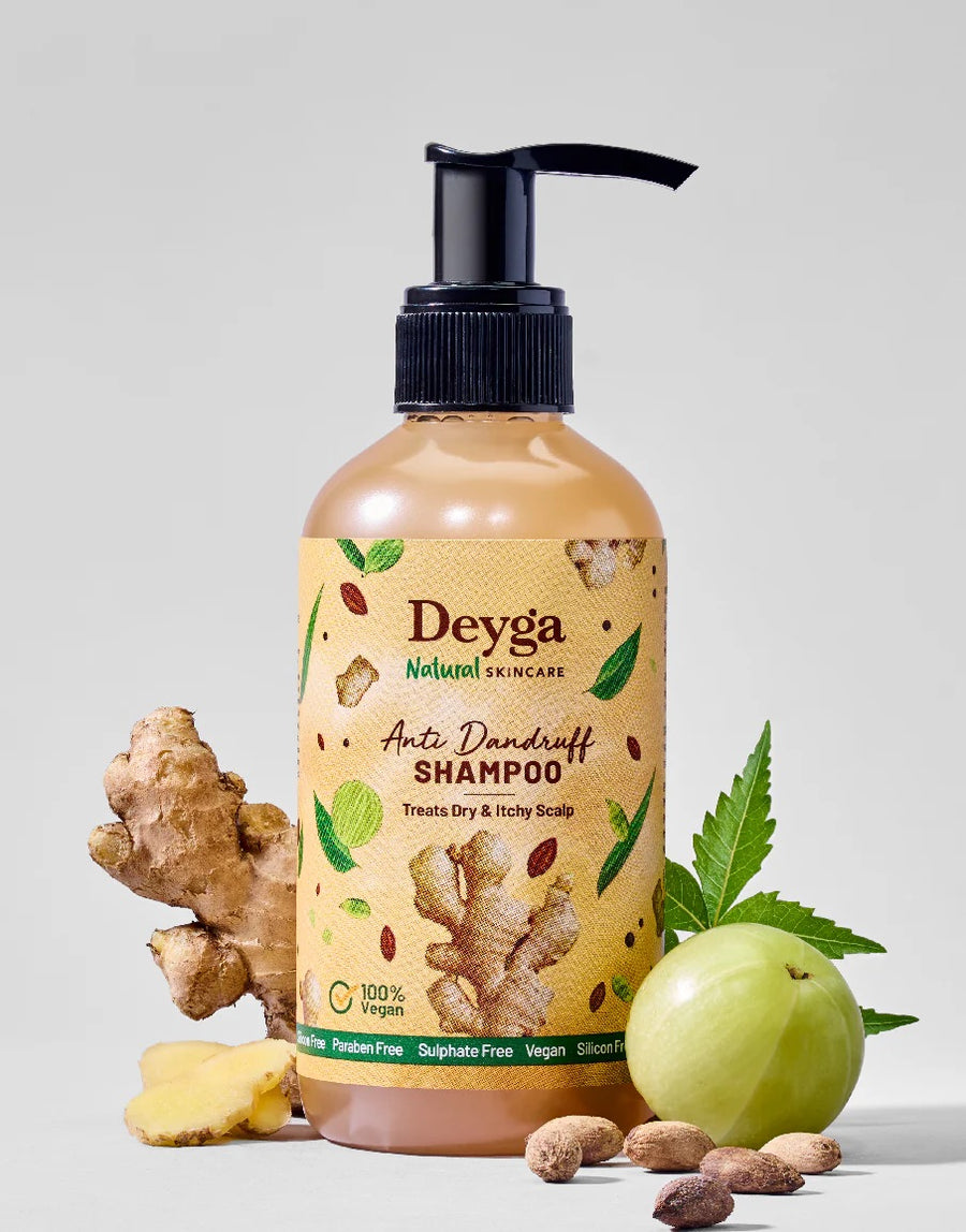 Deyga Anti Dandruff Shampoo 220ml – bottle with ginger, amla and herbs