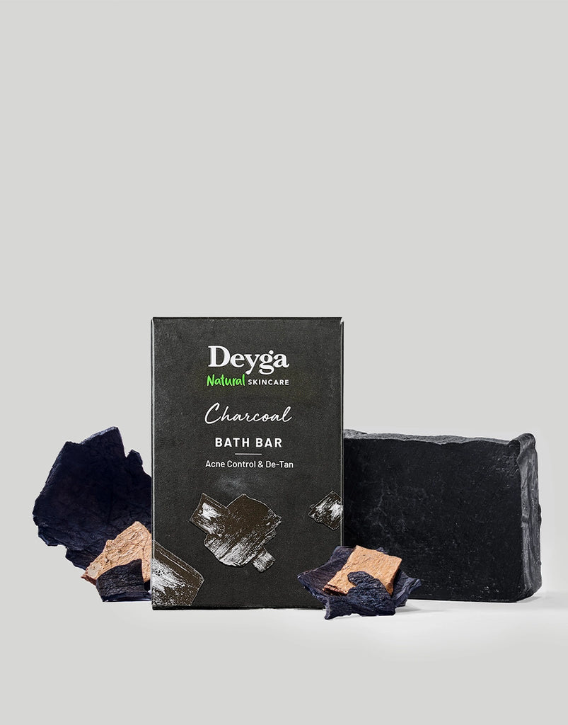 Deyga Charcoal Bath Bar 130 g – bar with box and charcoal pieces