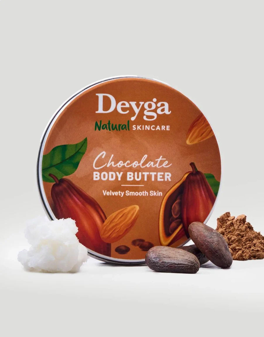 Deyga Chocolate Body Butter 100G – tin with cocoa beans and cocoa butter