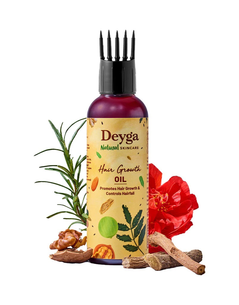 Deyga Hair Growth Oil 100 ml – bottle with hibiscus and herbs