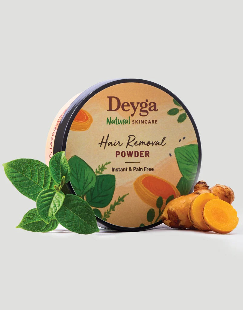 Deyga Hair Removal Powder 100g – tin with fresh herbs and turmeric