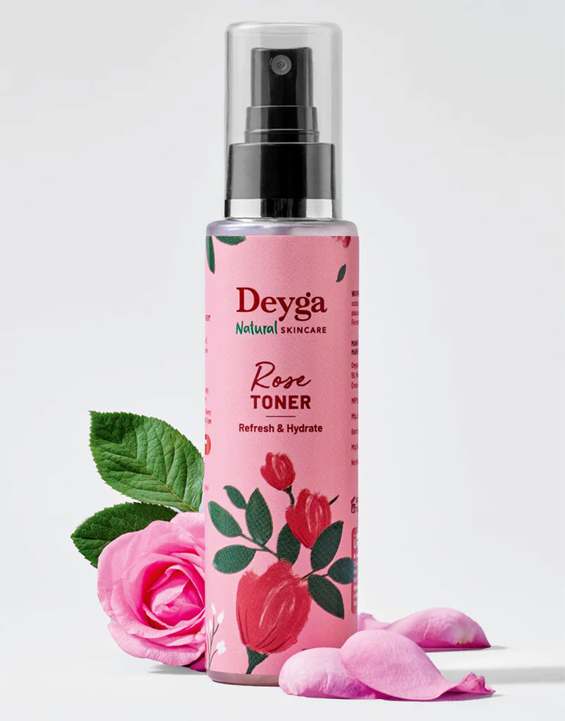 Deyga Pure Rose Water Toner 100 ml – spray bottle with roses