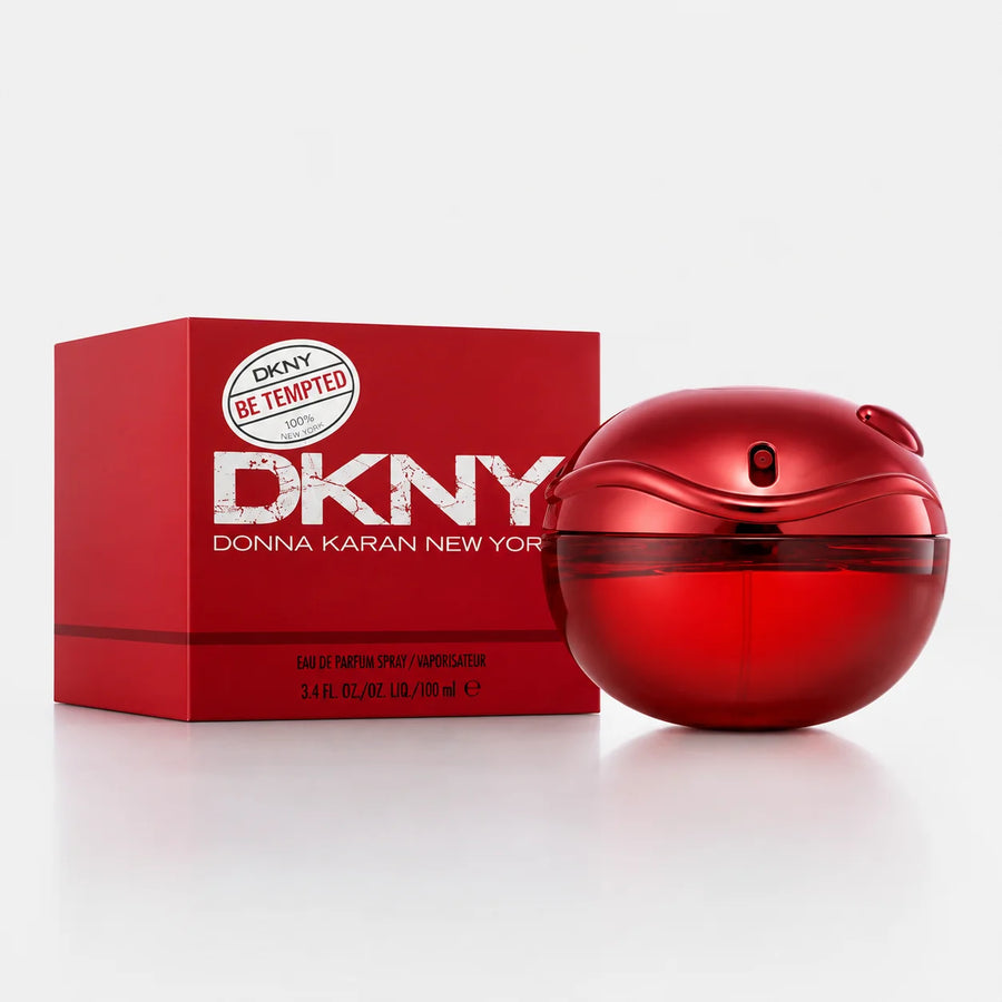 DKNY Be Tempted Eau de Parfum 100ml – bottle beside its red 100 ml box