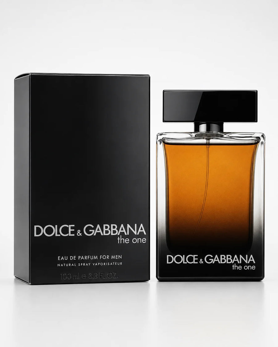 Dolce & Gabbana The One for Men Eau de Parfum 100ml – bottle beside its black box