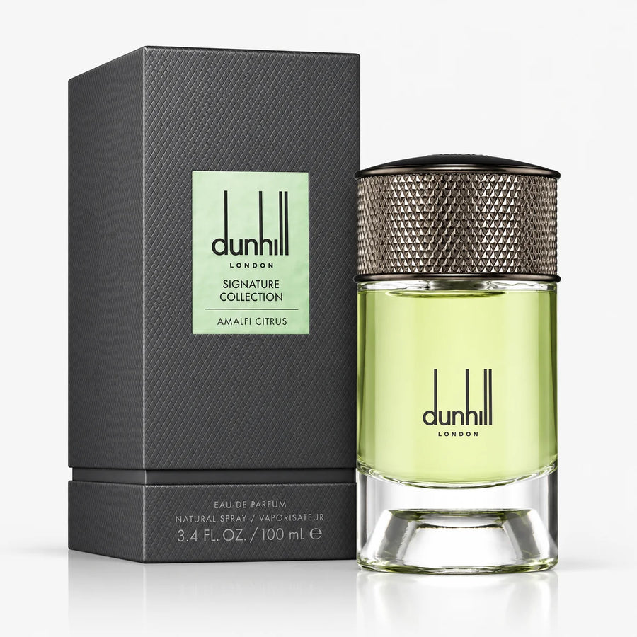Dunhill Signature Collection Amalfi Citrus Eau de Parfum 100ml – bottle beside its grey Signature Collection box