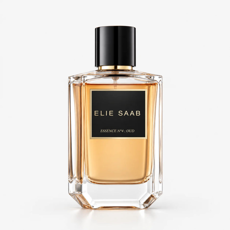 Elie Saab La Collection des Essences No. 4 Oud Eau de Parfum 100ml – amber bottle with black cap, front view