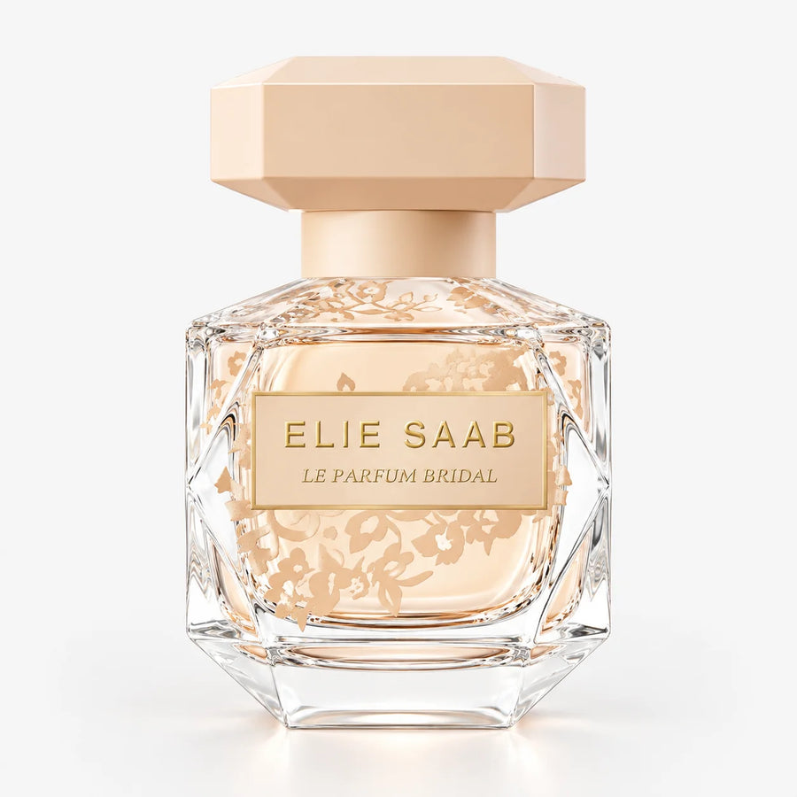 Elie Saab Le Parfum Bridal Eau de Parfum 90ml – lace-patterned bottle, front view on a white background