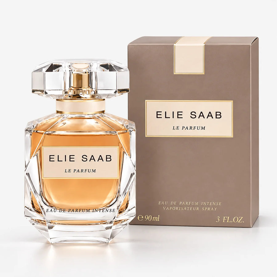 Elie Saab Le Parfum Eau de Parfum Intense 90ml – 90 ml bottle and taupe box