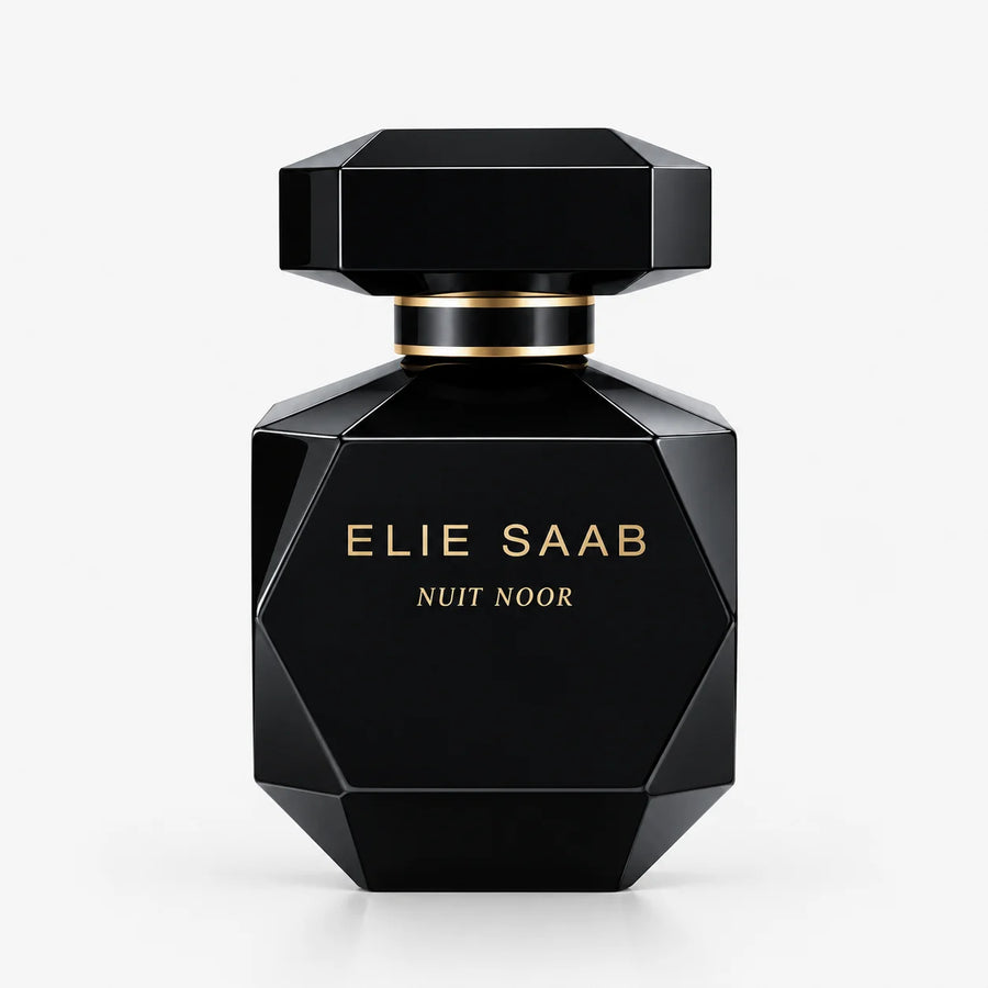 Elie Saab Nuit Noor Eau de Parfum 90ml – black faceted bottle, front view