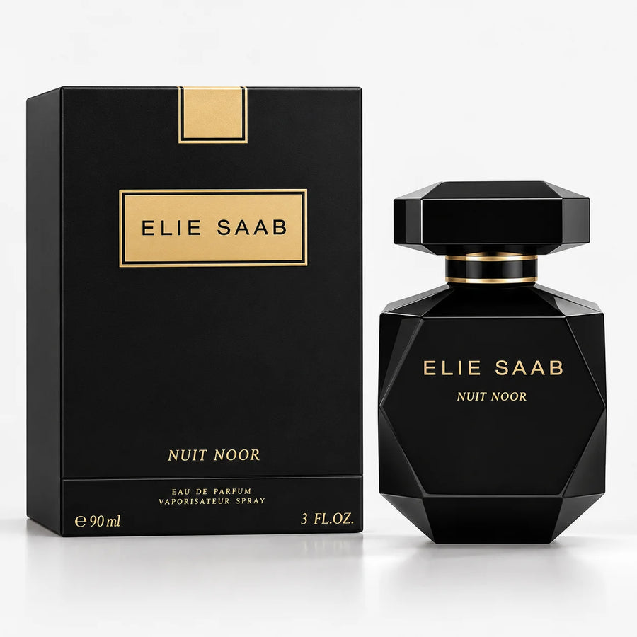 Elie Saab Nuit Noor Eau de Parfum 90ml – 90 ml bottle and black box