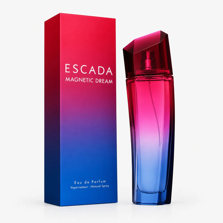 Escada Magnetic Dream Eau de Parfum 75ml – bottle beside its red and blue box