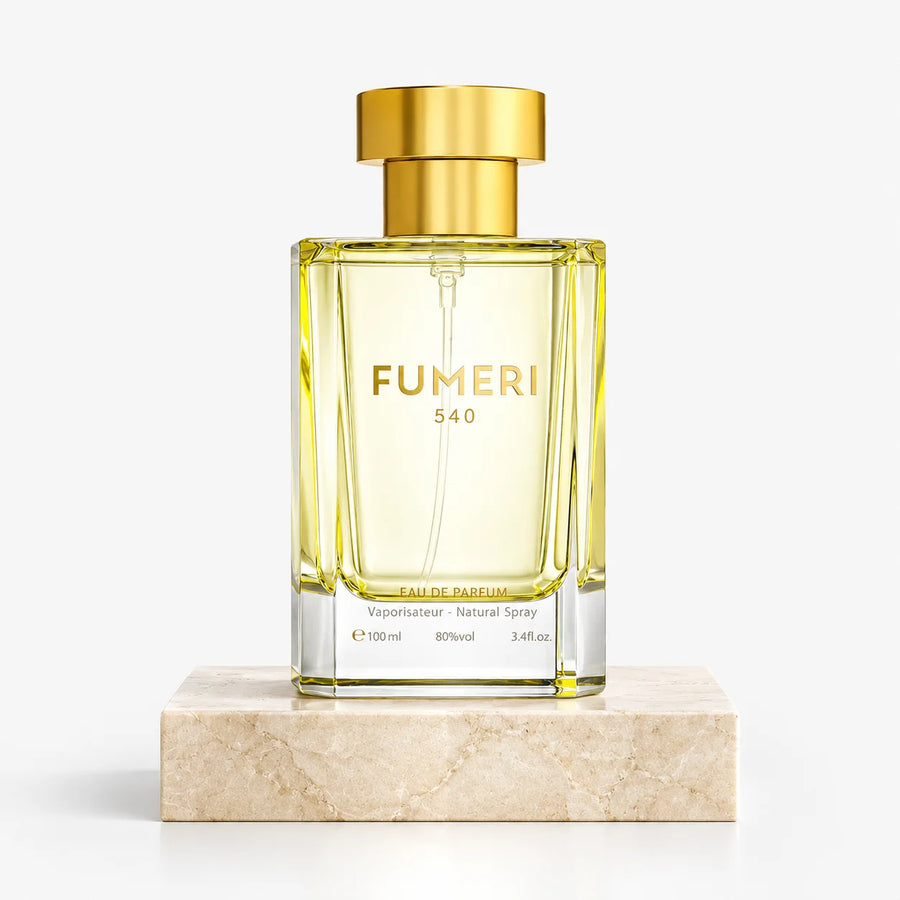 Fumeri 540 Unisex Eau De Parfum 100ML – bottle on a stone plinth, front view