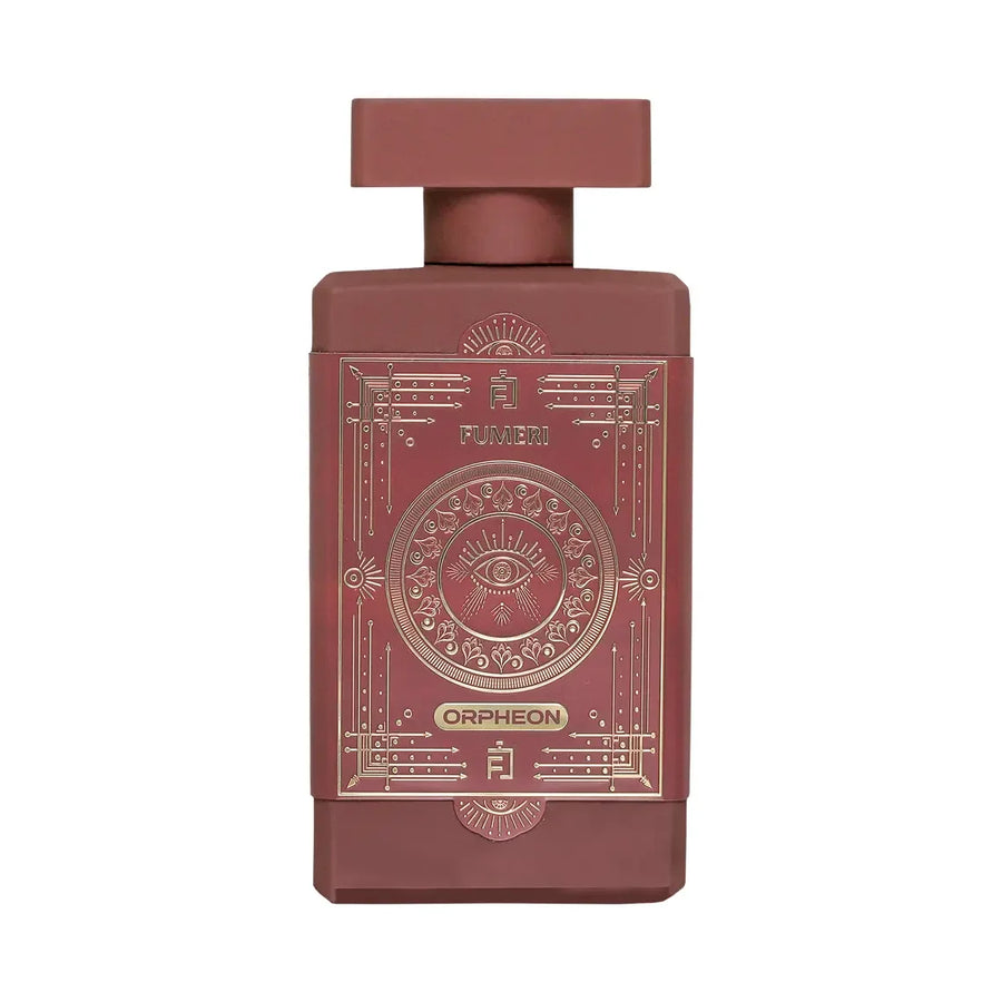 Fumeri Orpheon Unisex Eau De Parfum 100ML – red-brown bottle with gold detailing, front view