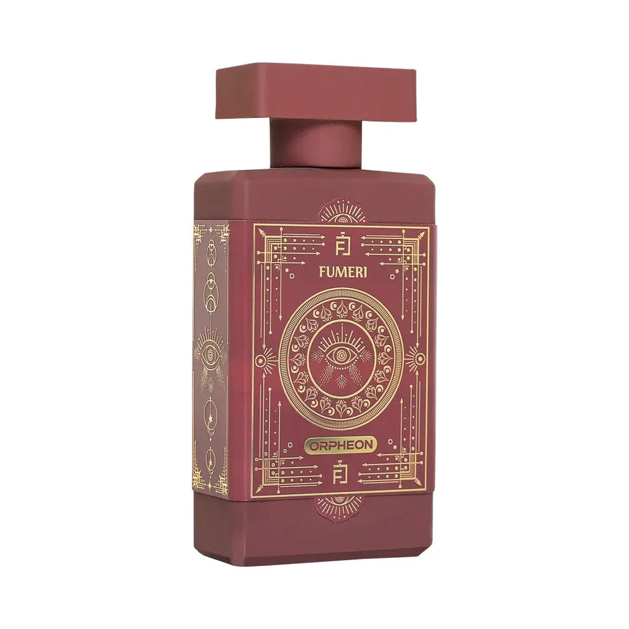 Fumeri Orpheon Unisex Eau De Parfum 100ML – red-brown bottle, angled view showing the side