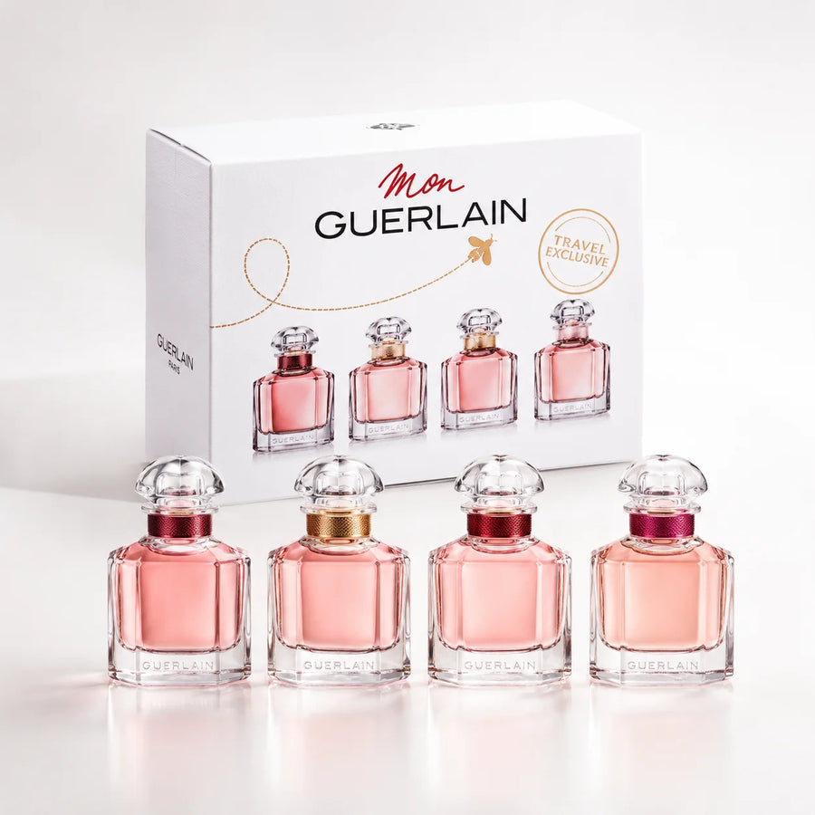 Guerlain Mon Guerlain Miniature Perfume Gift Set 4x5ml – gift box with four miniature bottles in front