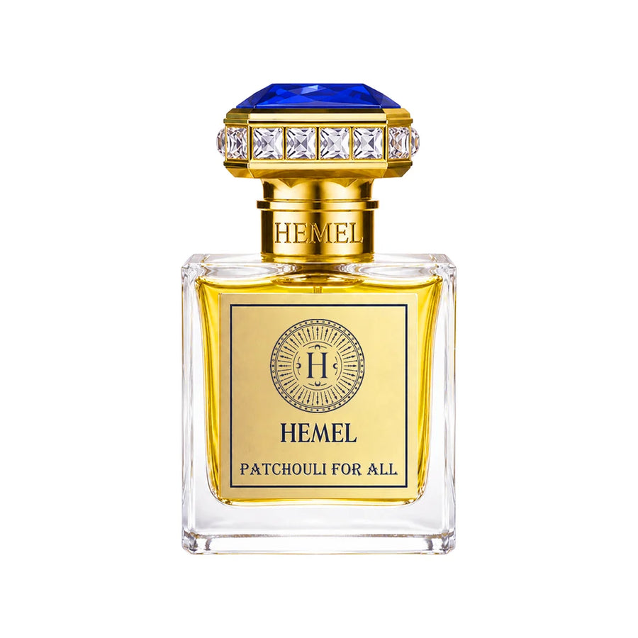 Hemel Patchouli For All Eau de Parfum 100ml – 100 ml bottle with blue jewel cap, front view