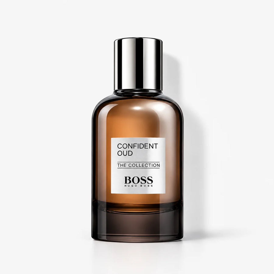 Hugo Boss The Collection Confident Oud Eau de Parfum Intense 100ml for Men – dark amber bottle, front view
