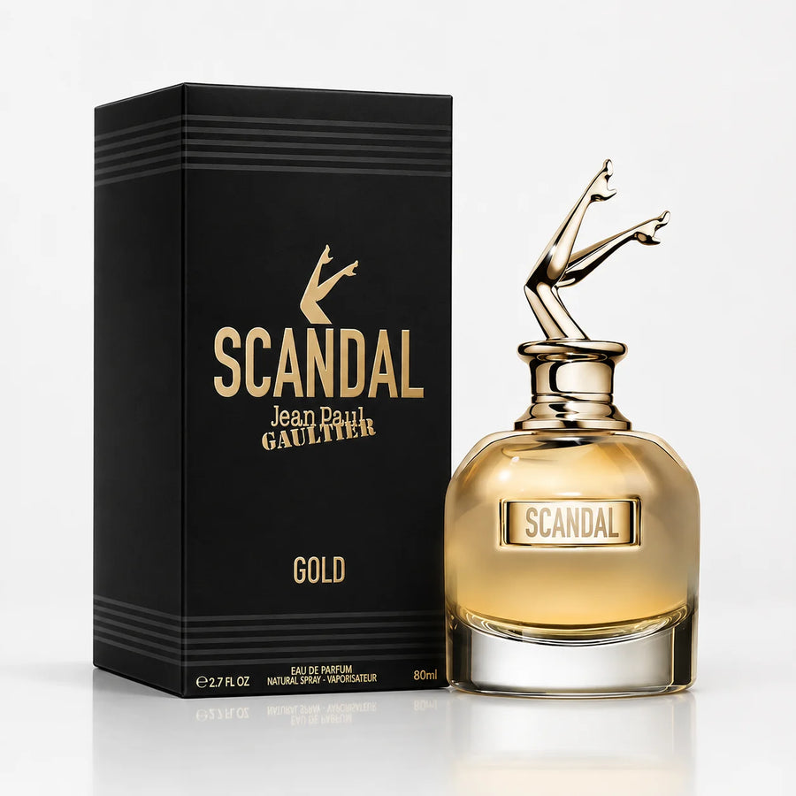 Jean Paul Gaultier Scandal Gold Eau de Parfum 80ml – 80 ml bottle and black box