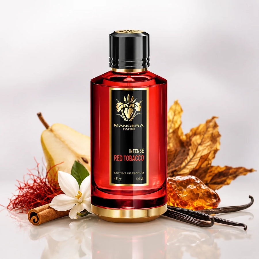 Mancera Intense Red Tobacco Extrait de Parfum 120ml – red bottle with pear, saffron, tobacco and vanilla