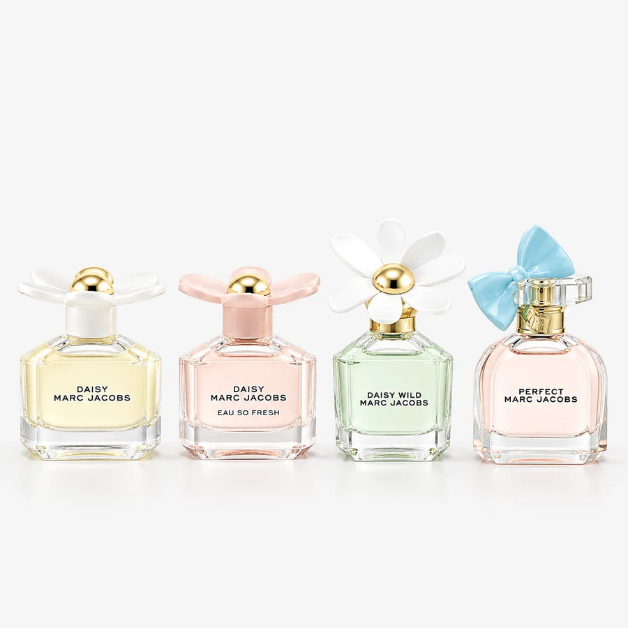 Marc Jacobs Women’s Miniature Fragrance Gift Set 2025 – four miniatures: Daisy, Eau So Fresh, Daisy Wild, Perfect