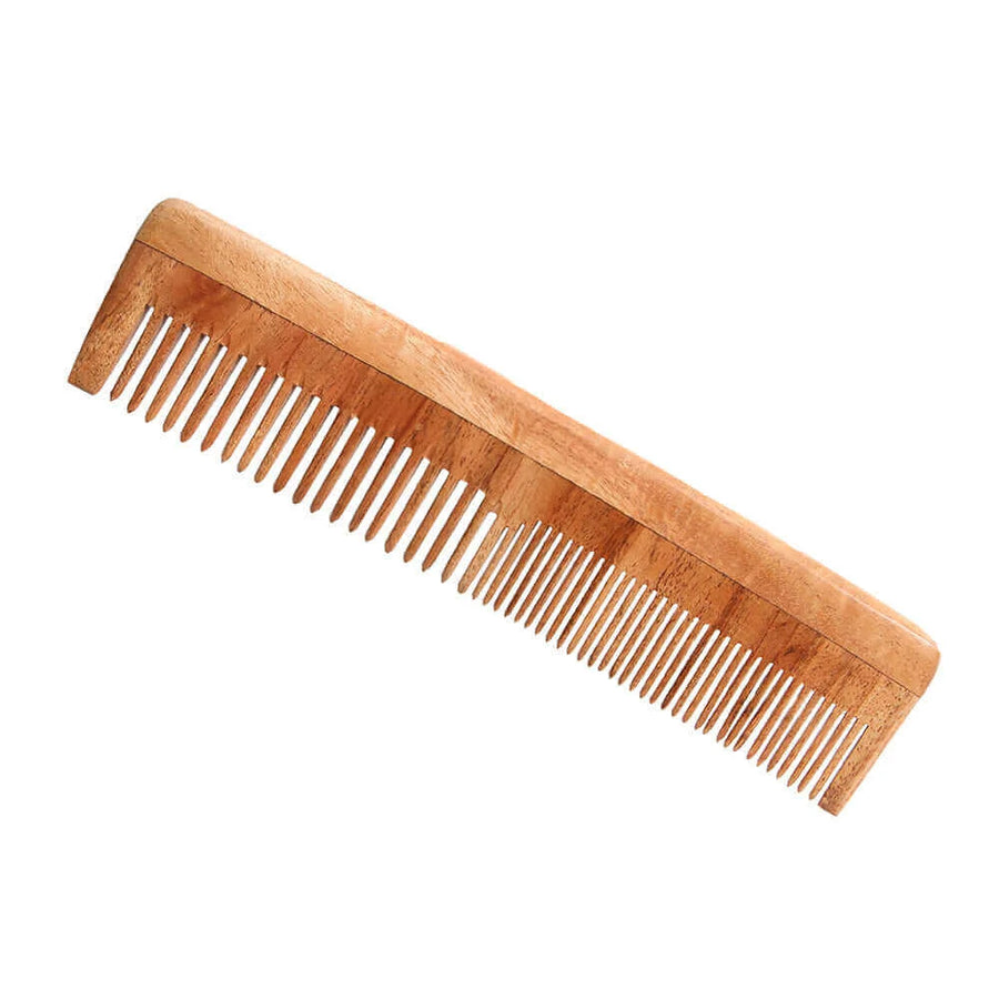 Vilvah Neem Wood Comb (Fine & Wide Tooth) – neem wood comb with fine and wide teeth
