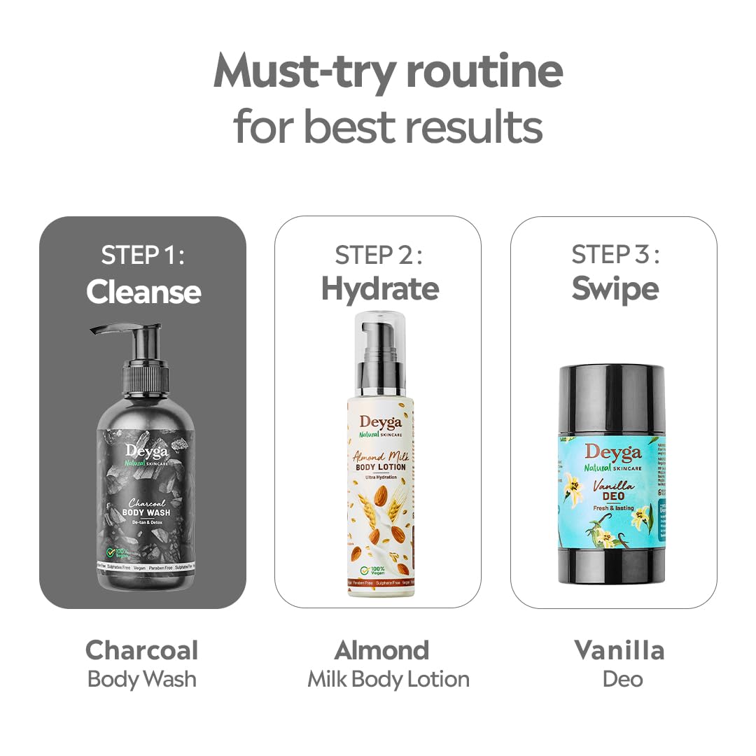 Deyga Activated Charcoal Body Wash 220ML
