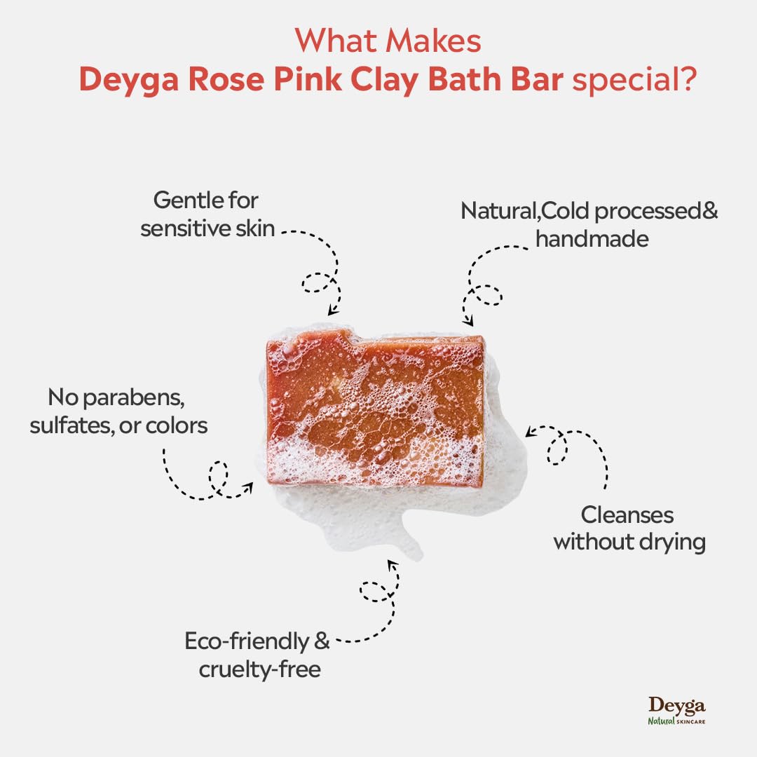 Deyga Rose Pink Clay Bath Bar 100G