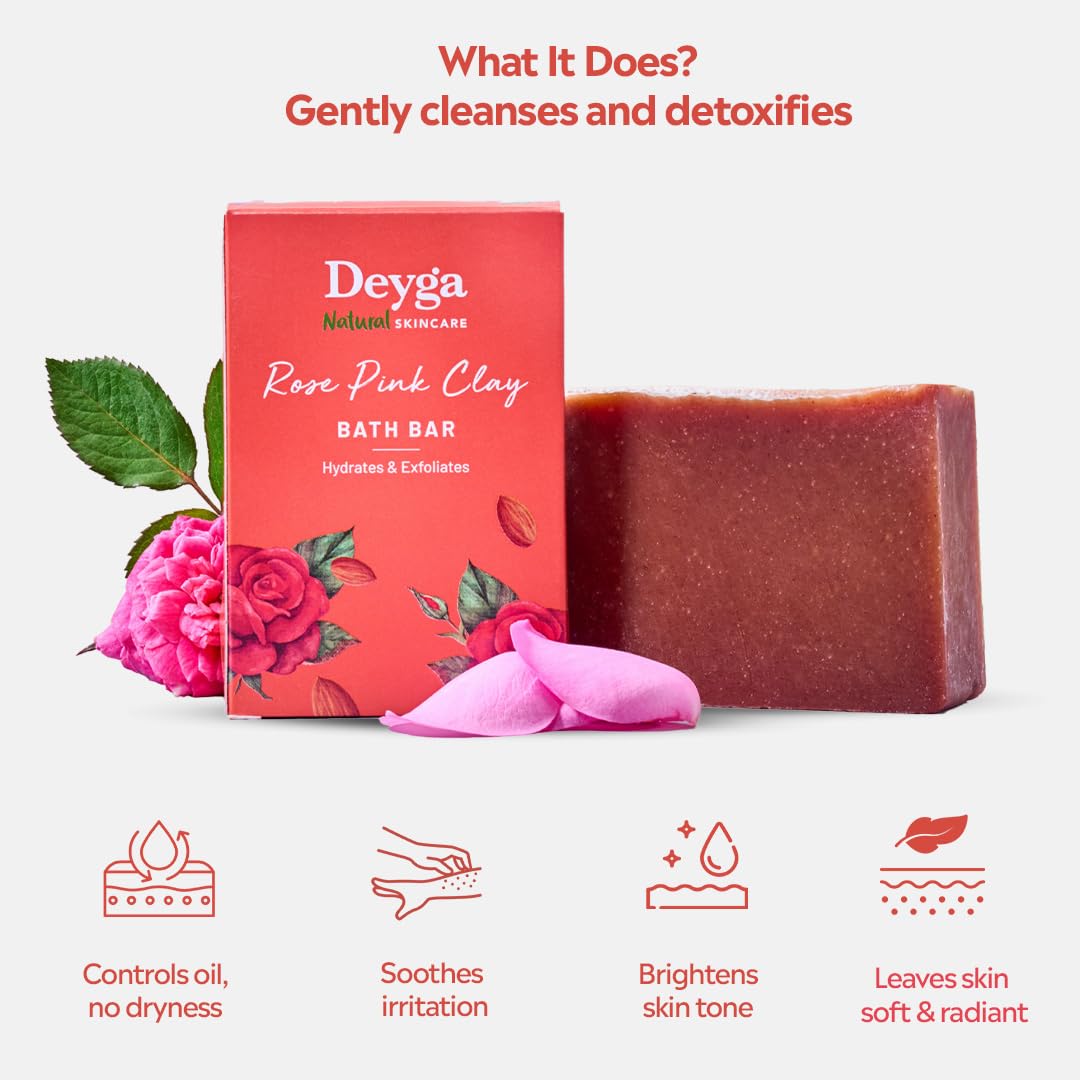 Deyga Rose Pink Clay Bath Bar 100G