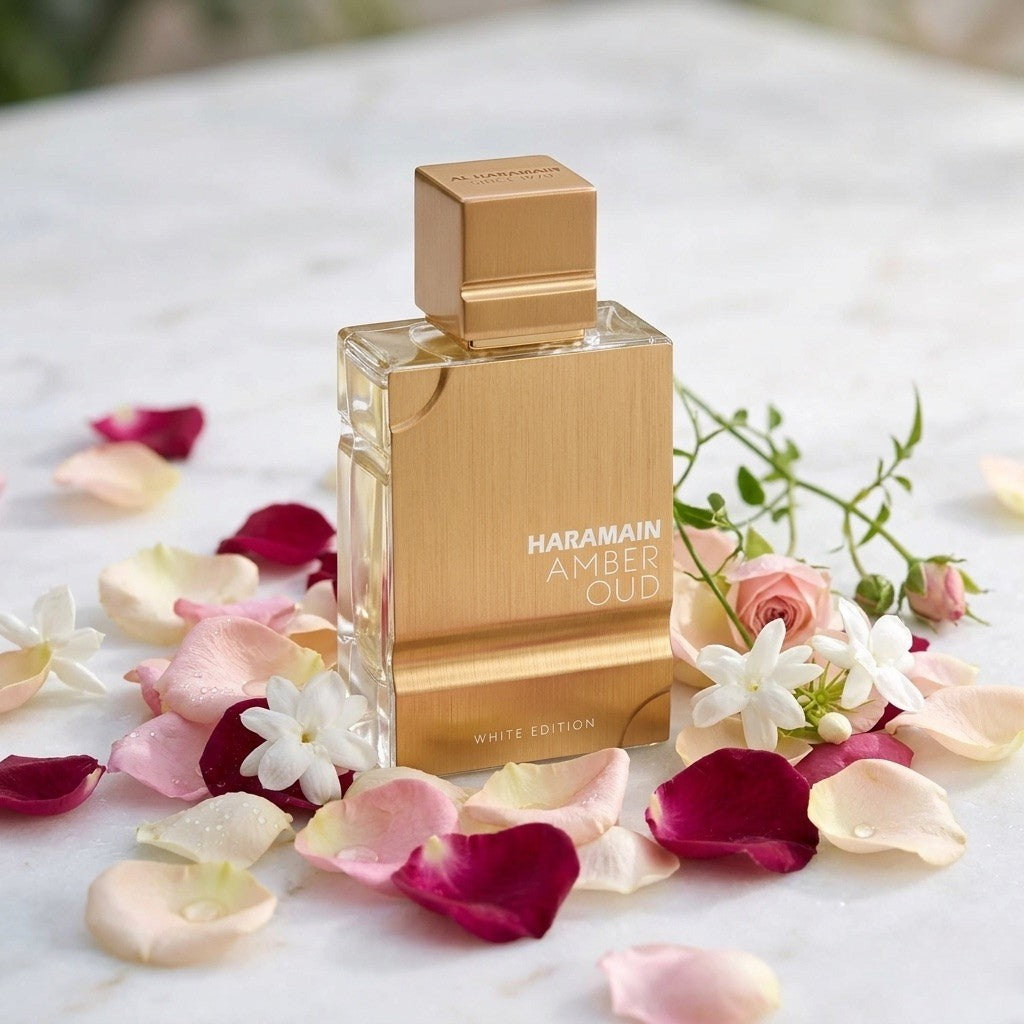 Al Haramain Amber Oud White Edition Eau de Parfum bottle