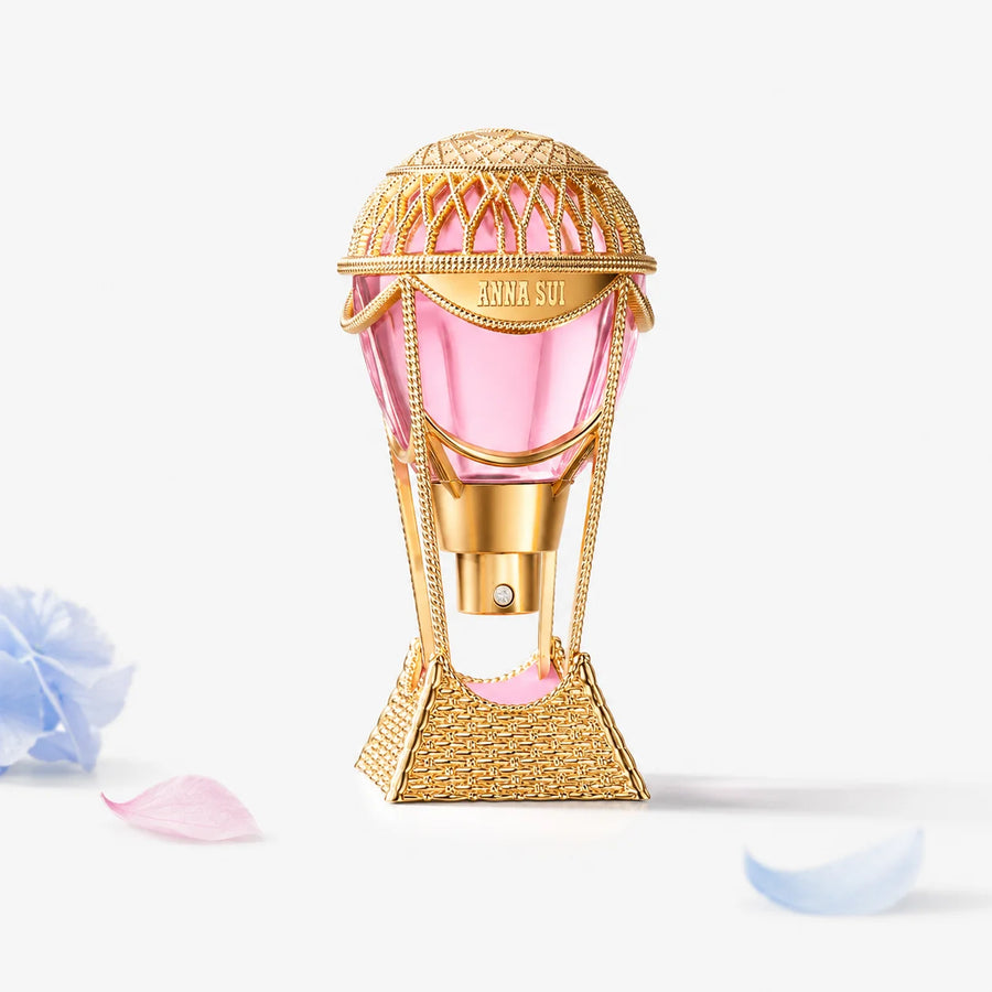 Anna Sui Sky Eau de Toilette 30ml – bottle with feathers on a white background
