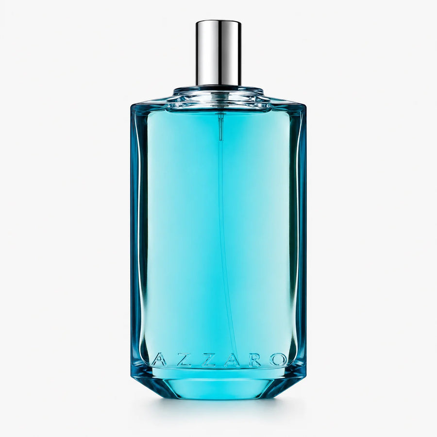 Azzaro Chrome Legend Eau de Toilette 125ml – blue bottle, front view on a light background