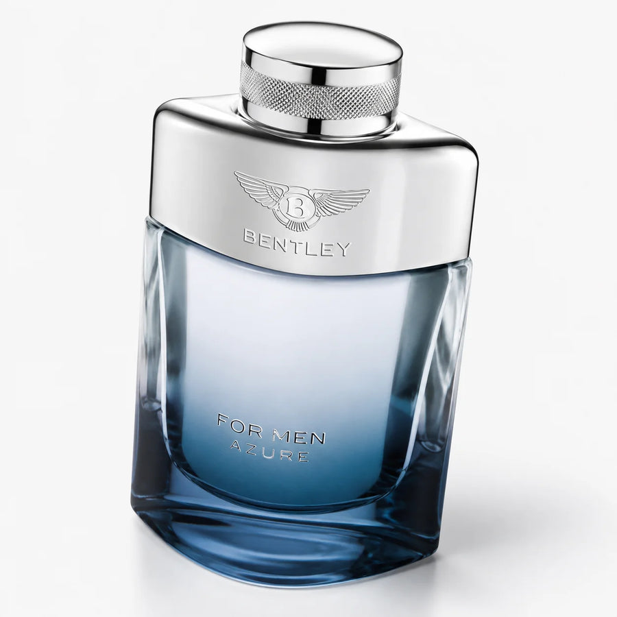 Bentley For Men Azure Eau de Toilette 100ml – blue gradient bottle, front view on a light background