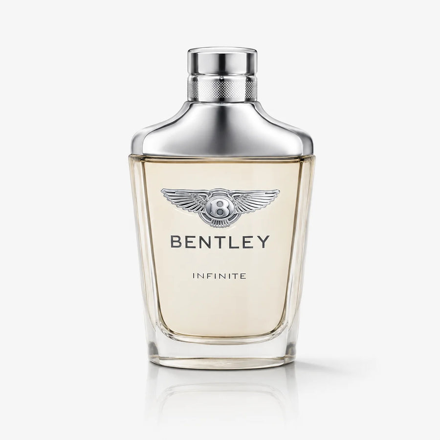 Bentley Infinite Eau de Toilette 100ml – clear bottle with silver cap, front view
