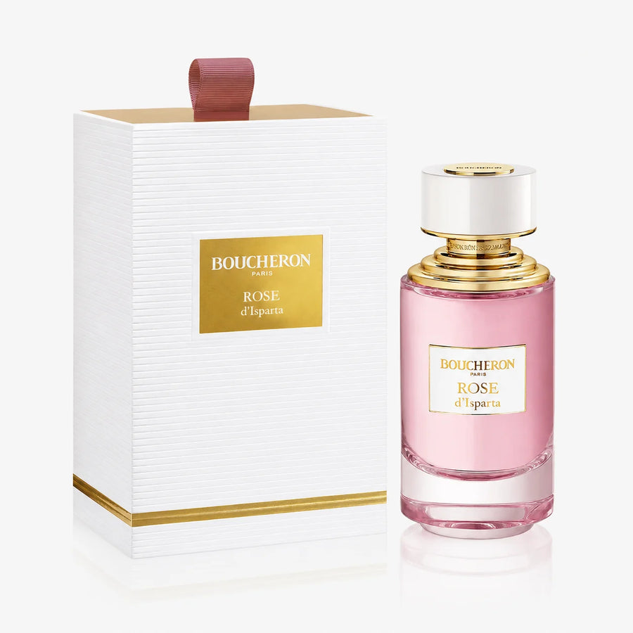 Boucheron Rose d’Isparta Eau de Parfum 125ml – bottle beside its white box
