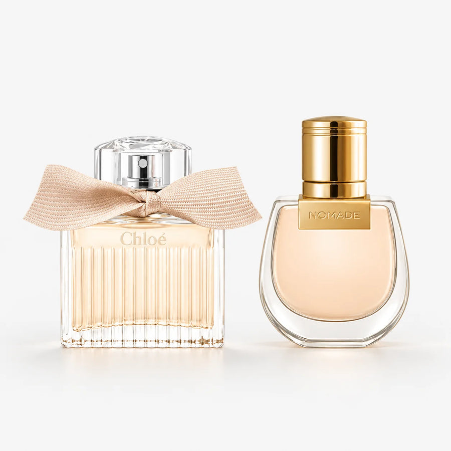 Chloé Women’s Miniature Eau de Parfum Gift Set – Chloé 20 ml and Nomade 20 ml bottles side by side