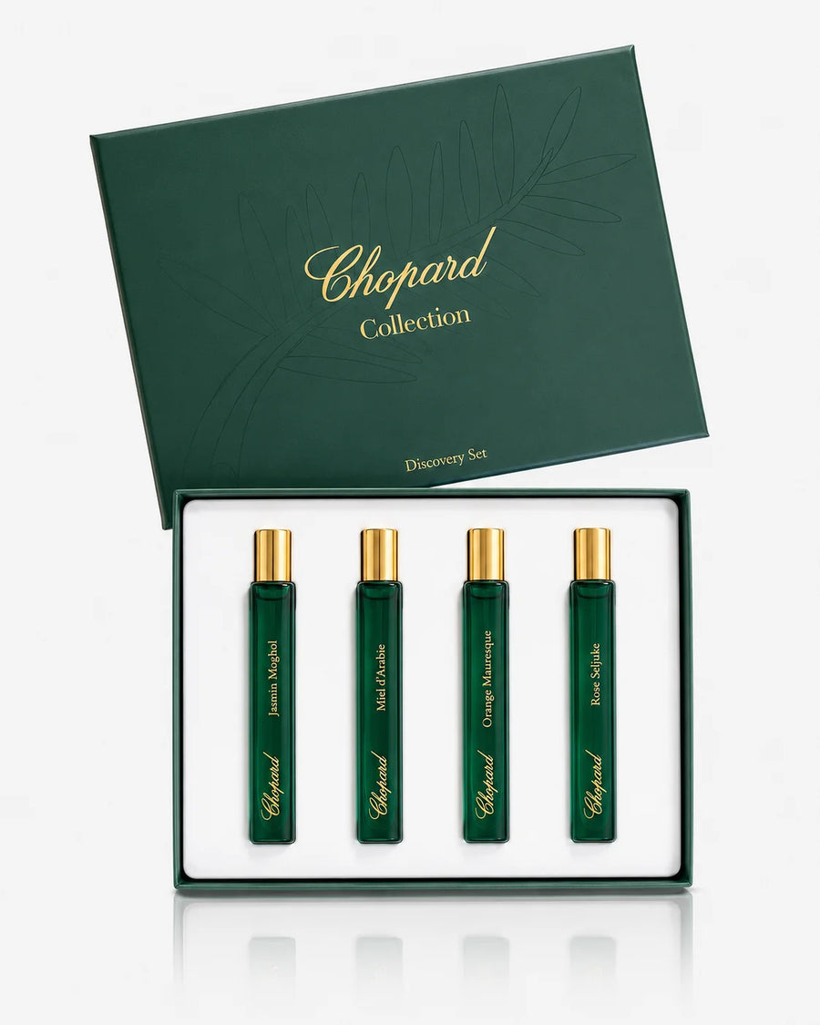 Chopard Gardens of Paradise Discovery Set 4x10ml – open gift box with four 10 ml sprays