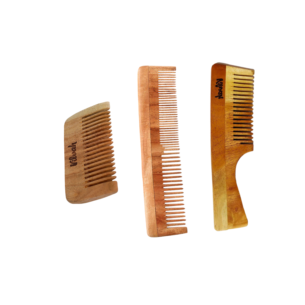 Neem Wood Comb Set of 3