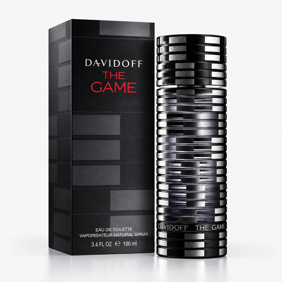 Davidoff The Game Eau de Toilette 100ml – bottle beside its black box