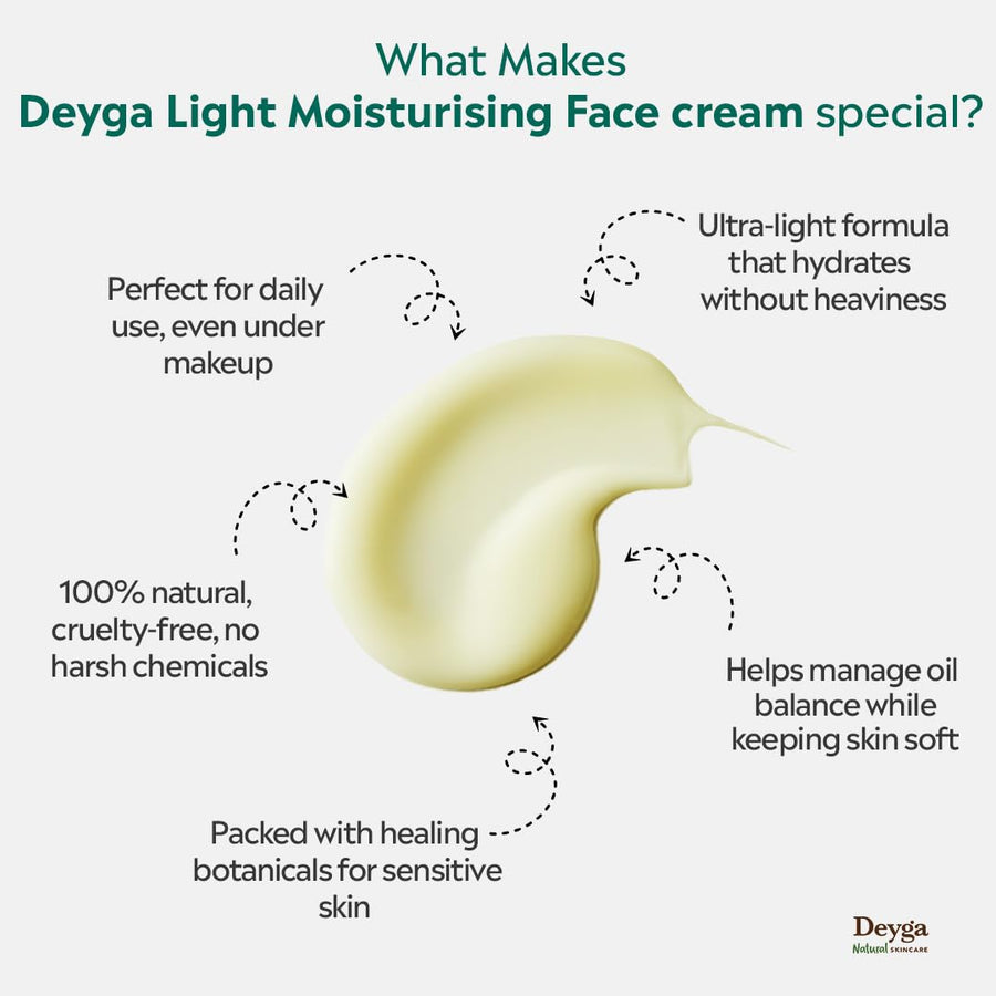 Deyga Light Moisturising Face Cream 30G – cream texture and what makes it special