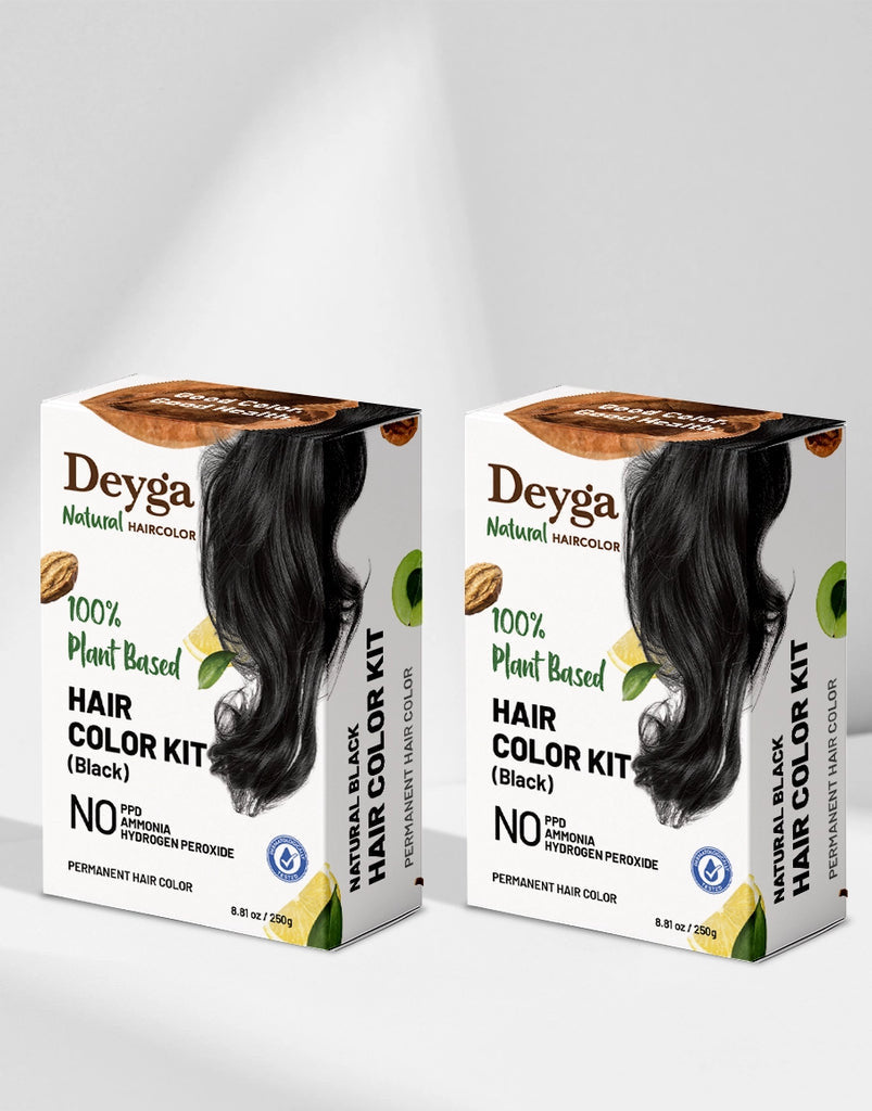 Deyga Plant Based Hair Color – Black – pack of two boxes