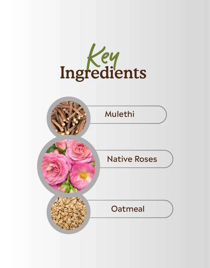 Deyga Rose & Mulethi Skin Brightening Pack 50 g – key ingredients: mulethi, native roses and oatmeal