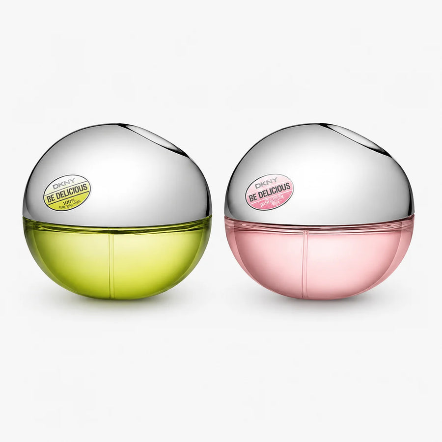 DKNY Be Delicious & Be Delicious Fresh Blossom Eau de Parfum Gift Set 2x30ml – two 30 ml bottles, green and pink, front view