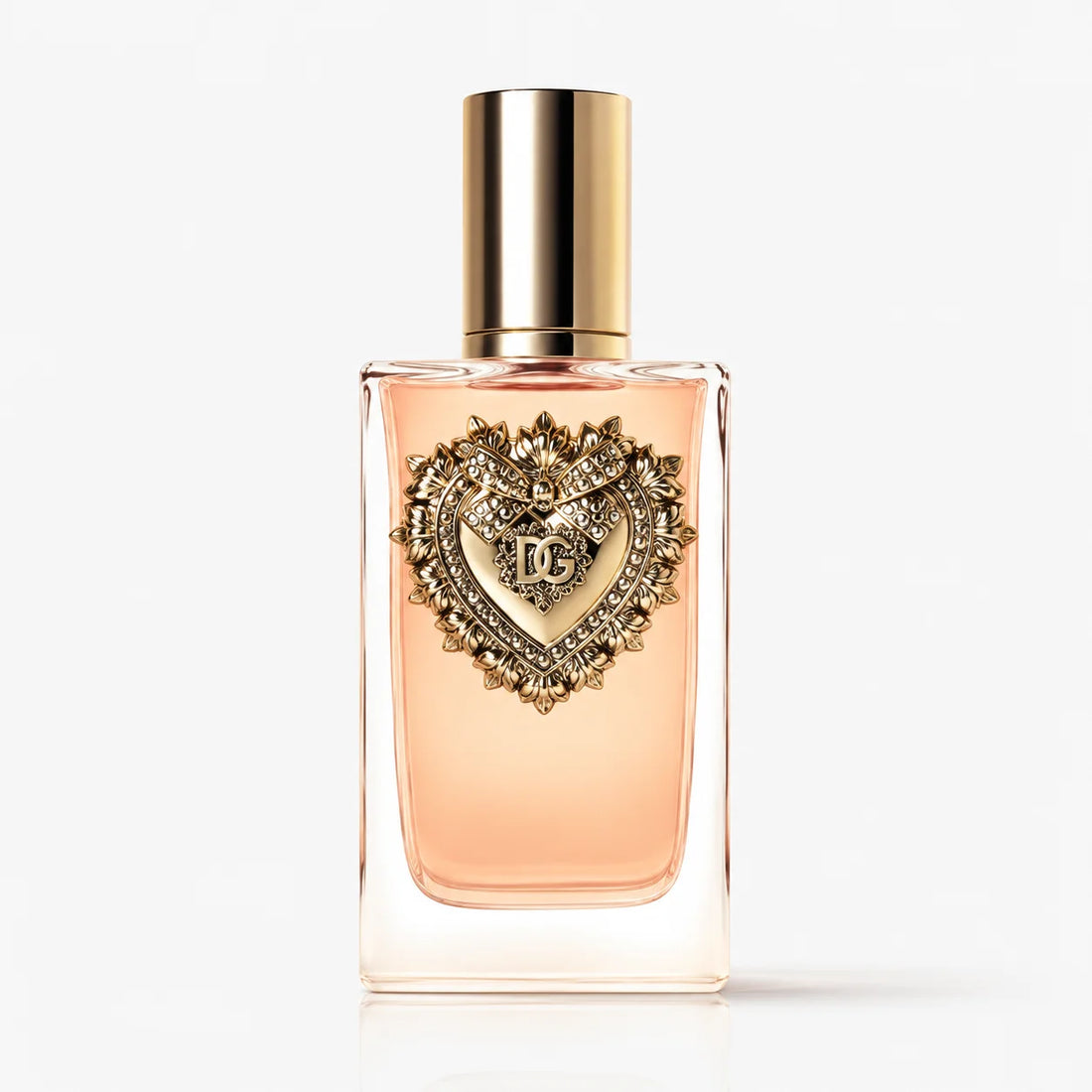 Dolce & Gabbana Devotion Eau de Parfum 100ml – 100 ml bottle with gold heart emblem, front view